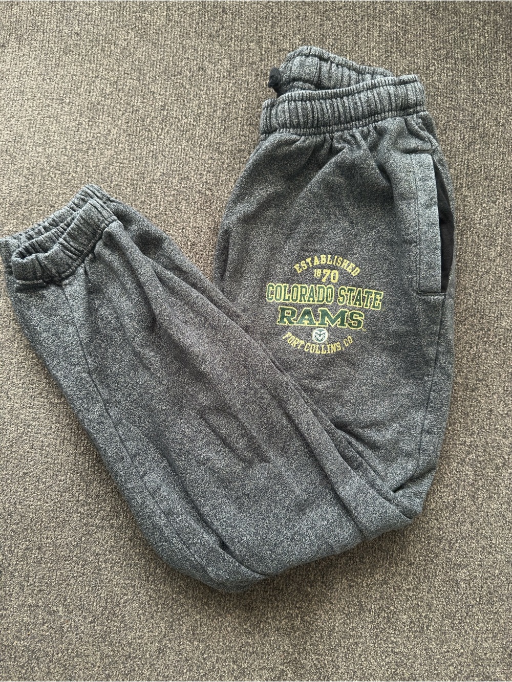 CSU Colorado State University Small Rams Gray Fleece Joggers men’s